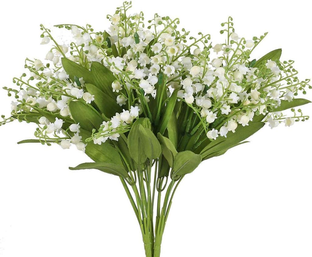 3PCS,Künstliche,Blumen,Indoor,Outdoor,Künstlicher,Strauch,mit,weißen,Blumen,und,grünen,Blättern,für,Hochzeit,Deko,Tisch,Hausgarten,Blumenarra...