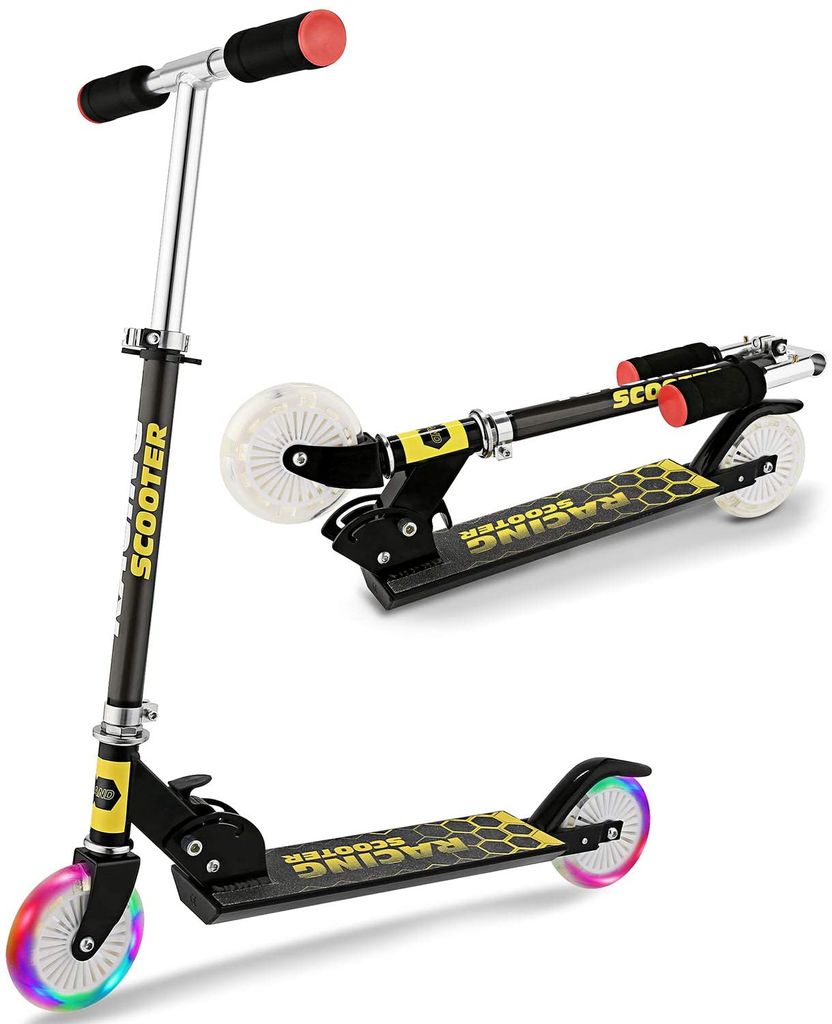 Cityroller Kinderroller LED Wheel Aluminium Scooter Roller Tretroller 2 Räder DE