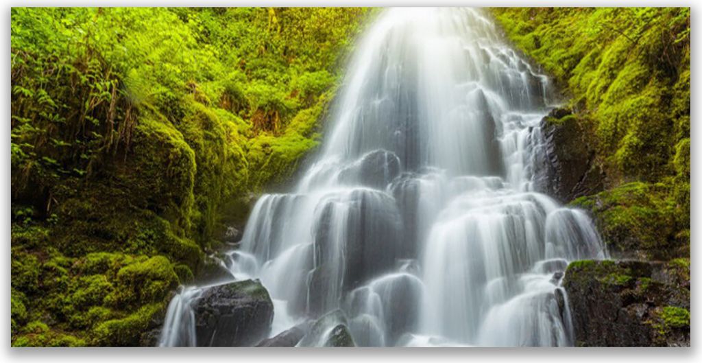Acrylglasbilder 120x60 Wandbild Druck Wasserfall Natur