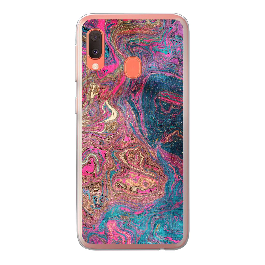 MuchoWow Handyhülle Schutzhülle Hülle für Samsung Galaxy A20e Marmor - Farbe - Gussformen Silikon Softcase Handy Hülle - Abdeckung