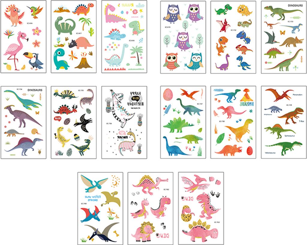 Henbrandt 24 X Flamingo Temporäre Tattoos – Lustiger Partyfüller Für Kinder