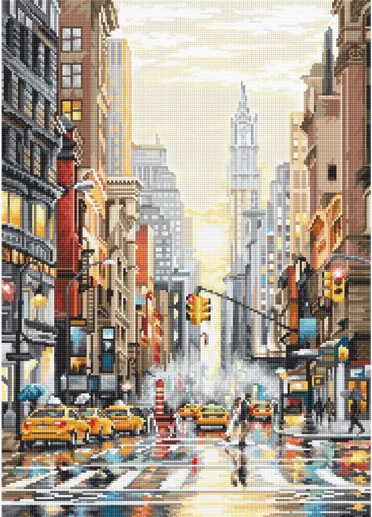 Kit broderie point de croix paysage urbain Letistitch pour décoration DIY