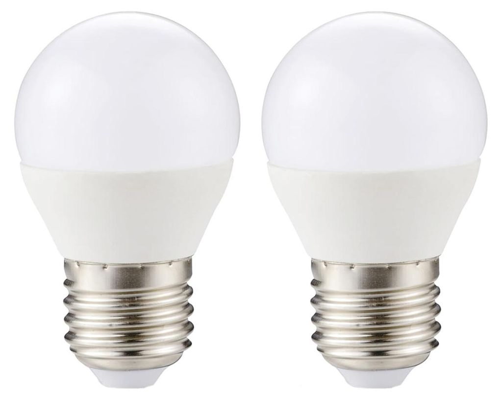 Kobi LED-Minilampe, kugelförmig, E27, 4,5 W, 420 lm, 6000 K, 230 V - für Spiegelschränke oder Küchenbeleuchtung - 2 Stück