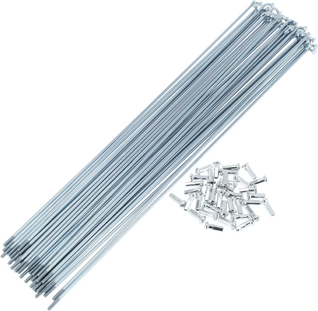 Fahrradspeichen Fahrradrad Speichen Silber Ton Nippel 1 Satz 13G 265mm Länge 45 Stahl verzinkt
