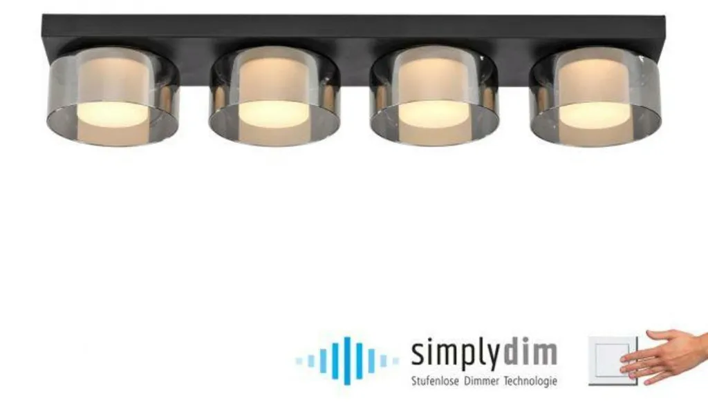 Plafonnier LED 4 bras SimplyDim à intensité réglable sans variateur