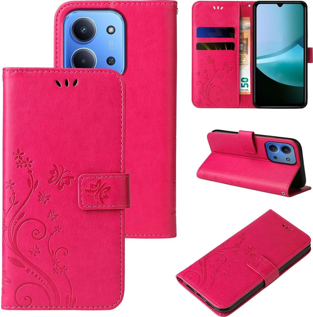 Handyhülle für Xiaomi Redmi 15C Floral Blumen Schmetterling Produktbild 