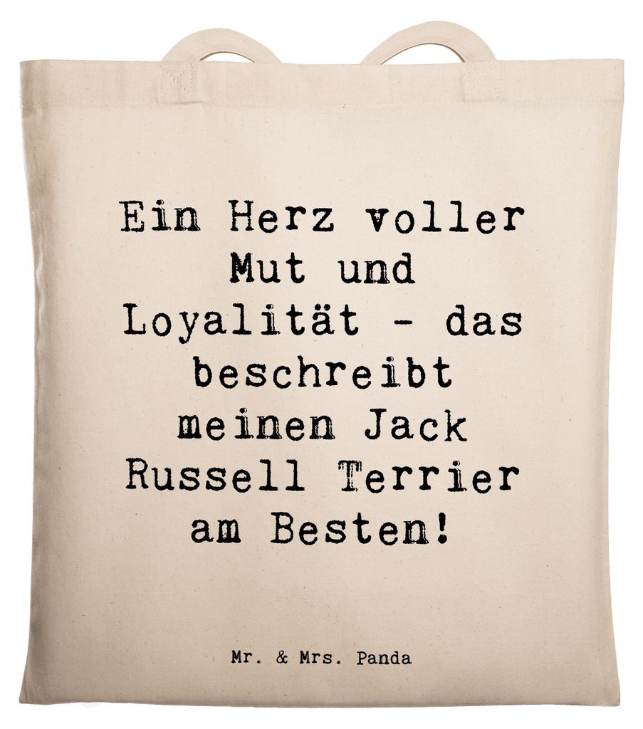 Mr. & Mrs. Panda Jutebeutel Spruch Jack Russell Terrier - Transparent - Geschenk, intelligenter Hund, Beutel, Hunderassen Vielfalt, Haustier, Freun...