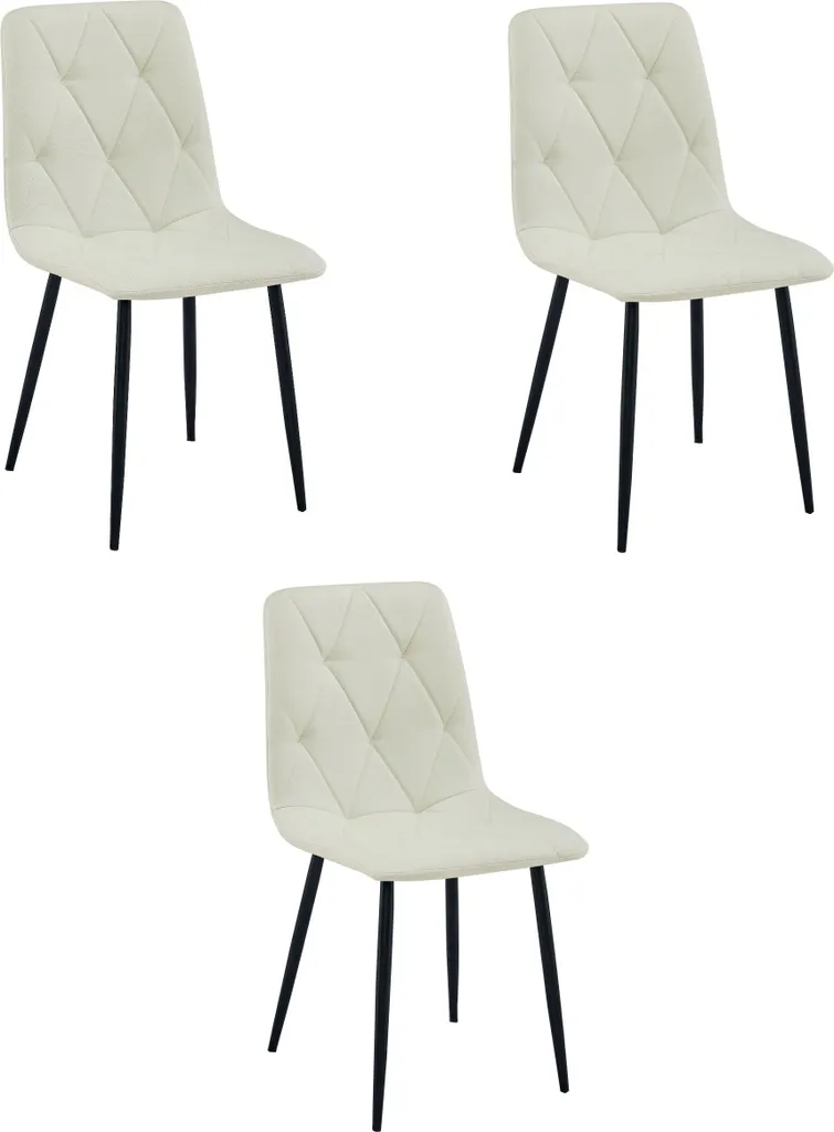 Sedia LIBRA - tessuto beige / gambe nere x 3 - 1