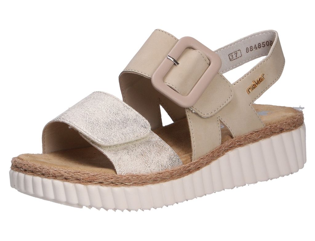 Rieker Damen Sandalen, beige(beigegoldperle (4)), Gr. 43 Produktbild 