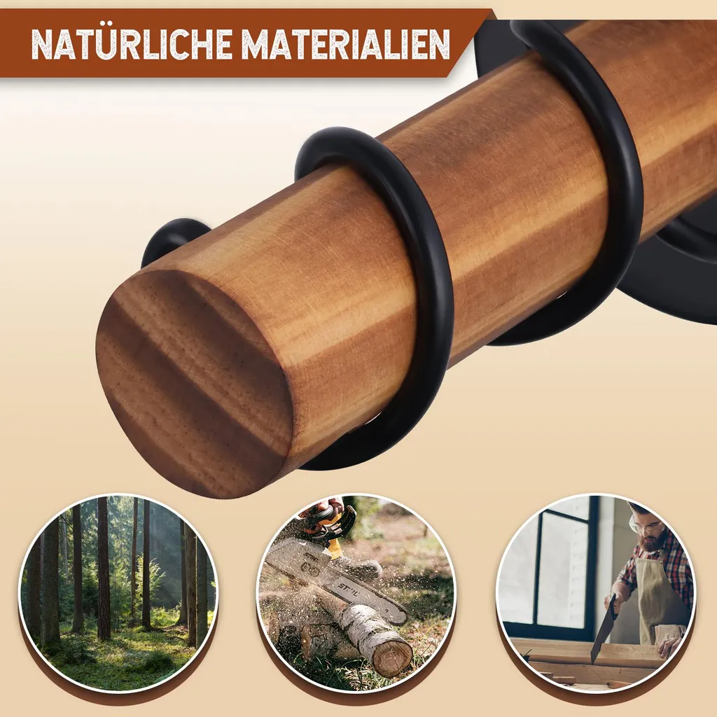 Applique Industriale ZMH con Interruttore - Lampada Letto Legno E27 - 6