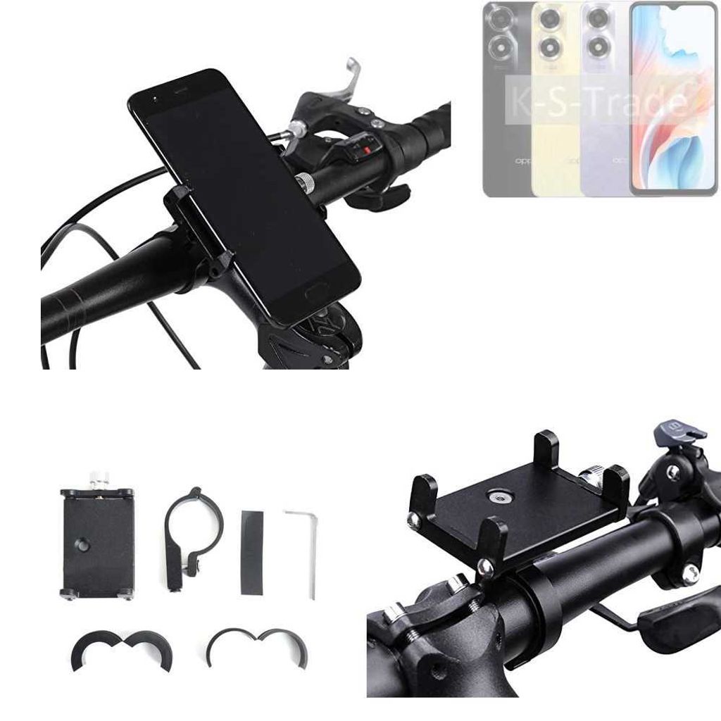 K-S-Trade Handyhalterung für das Fahrrad kompatibel mit Oppo A2x Halter Lenkstange Fahrradhalterung Motorrad Bike Mount Befestigung Smartphone Handy