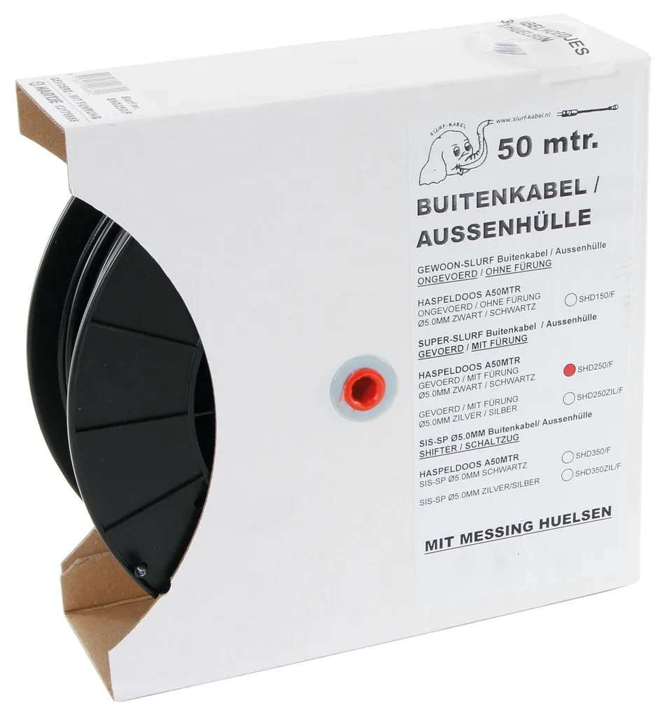 Gaine frein 50 mètres pour atelier vélo Slurf noir lubrifié Teflon