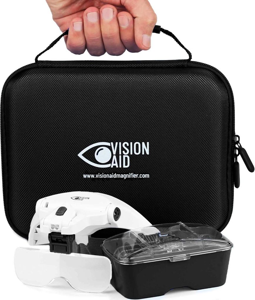 Vergrößerungsgläser mit Licht für präzise Arbeiten - handsfree und verstellbare Lupe mit Aufbewahrungstasche