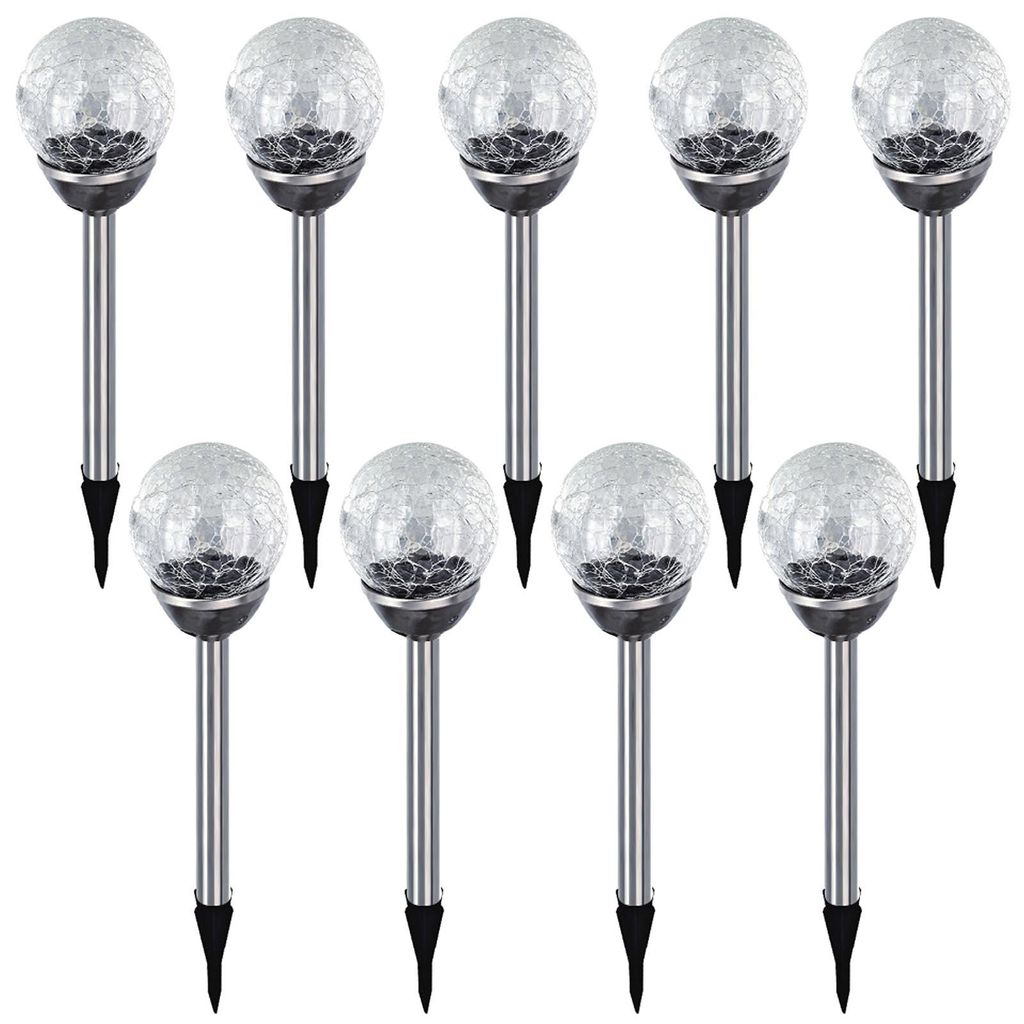 9er Set LED Kugel Solarleuchte | Solar Lampe Kugelleuchte Produktbild 