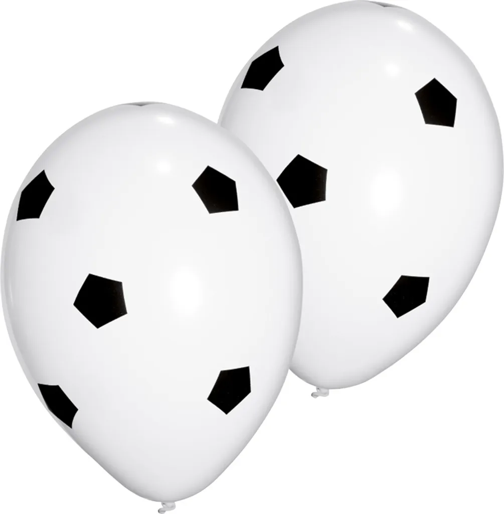 Ballons Thématiques Football Noir et Blanc Résistants en Latex PAPSTAR