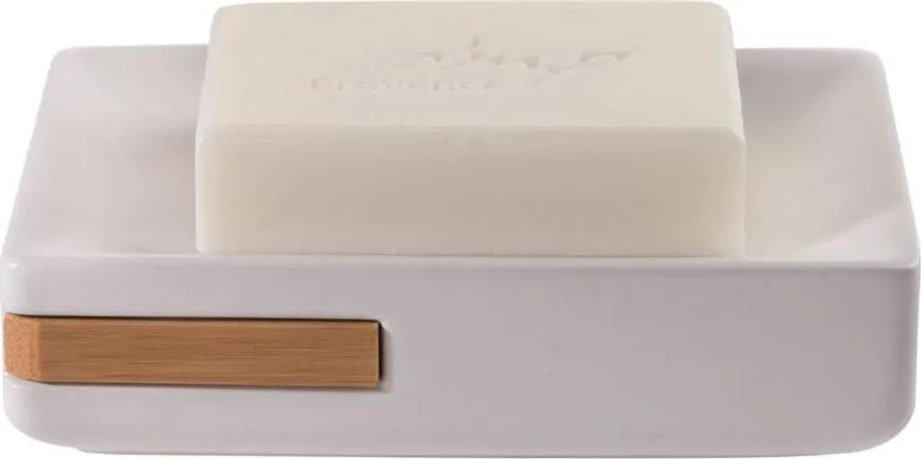 Portasapone Decorativo Spirella Oslo White Bamboo - Look Pietra Zen