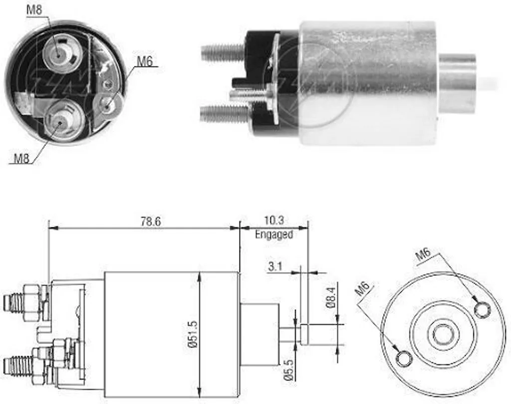 Interruttore Solenoide ERA ZM3795 per Motorino Avviamento Ford e Volvo 12V
