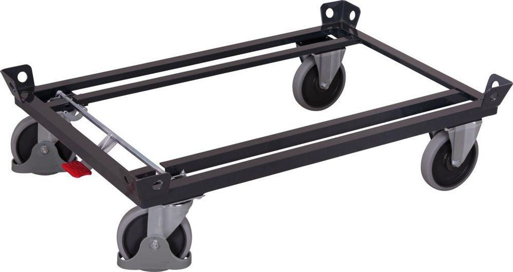 VARIOfit Palettenfahrgestelle für Gitterboxen/Europaletten mit Gummibereifung 500kg Tragkraft 1210x810mm Anthrazitgrau RAL 7016