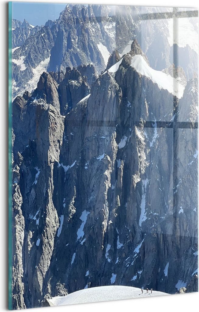 Designer Glasbild - Wandbild - Glas Bild - 20x30 cm - Berge Alpen Im Winter
