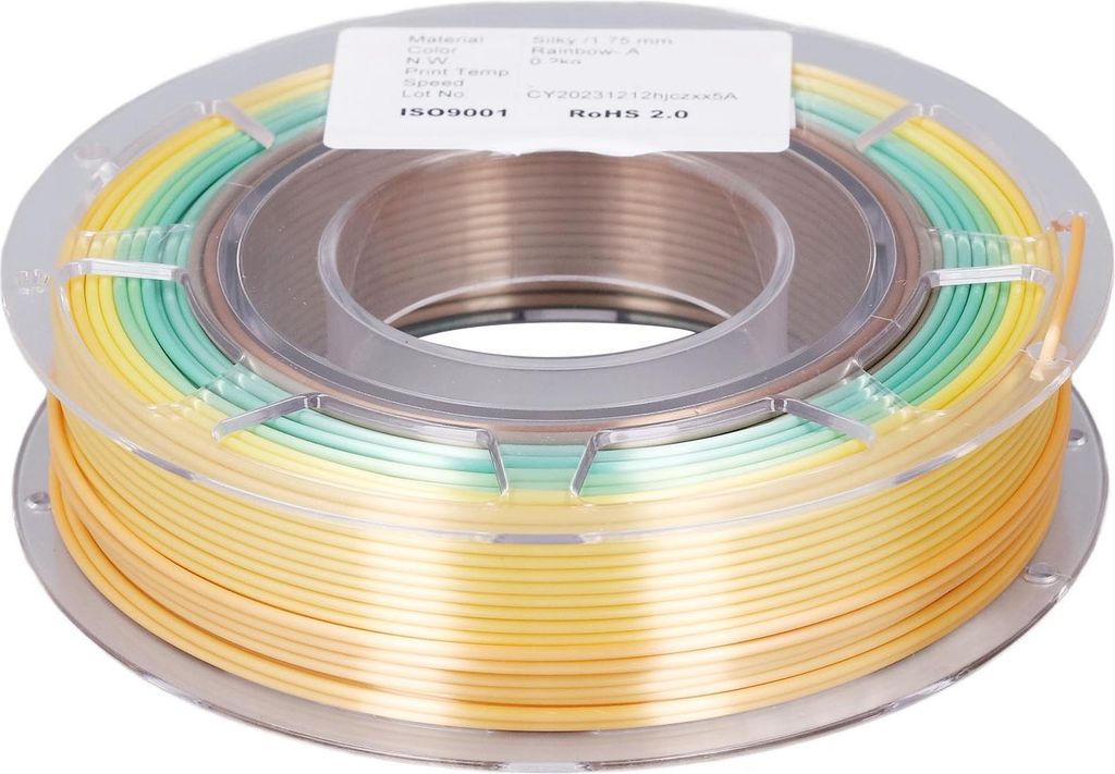 PLA-Filament für 3D-Drucker, 1,75 mm Spule, 200 g, Verbrauchsmaterial, seidenglänzend, schnelltrocknend, mit Farbverlauf, mehrfarbig