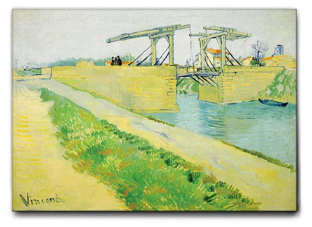 Giallobus - Die Langlois-Brücke - Vincent Van Gogh - 100L x 70B cm - Bild - Leinwand mit Standardrahmen