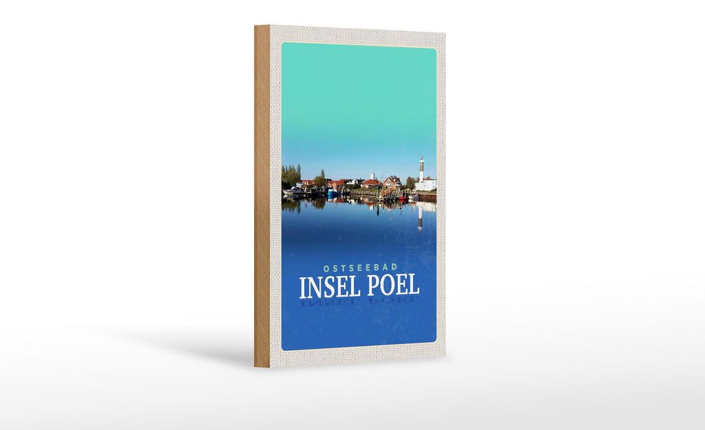 Holzschild Reise 12x18 cm Ostseebad Insel Poel See Boot Urlaub