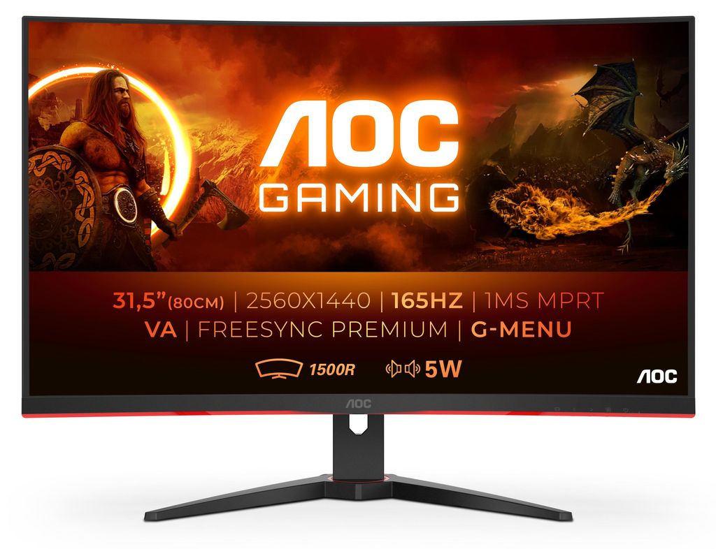 AOC 81,3cm (31,5") CQ32G2SE/BK 16:09 incurvé noir Image du produit 