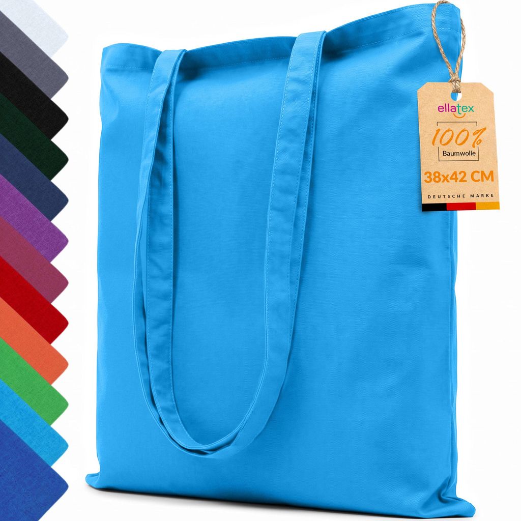 EllaTex Baumwolltasche 38x42 cm – Stoffbeutel aus 100% Produktbild 