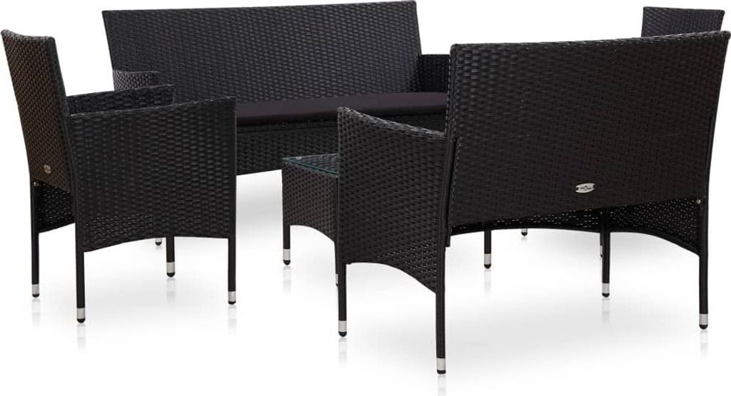 vidaXL 5-dielna záhradná obývacia súprava s vankúšmi Poly Obrázok produktu 