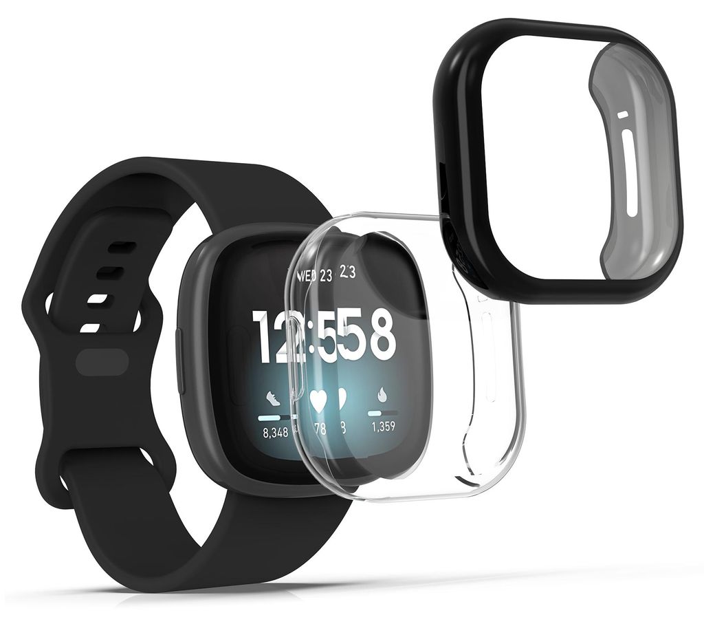 kwmobile 2x Silikon Hülle für Fitbit Versa 3 / Sense Produktbild 