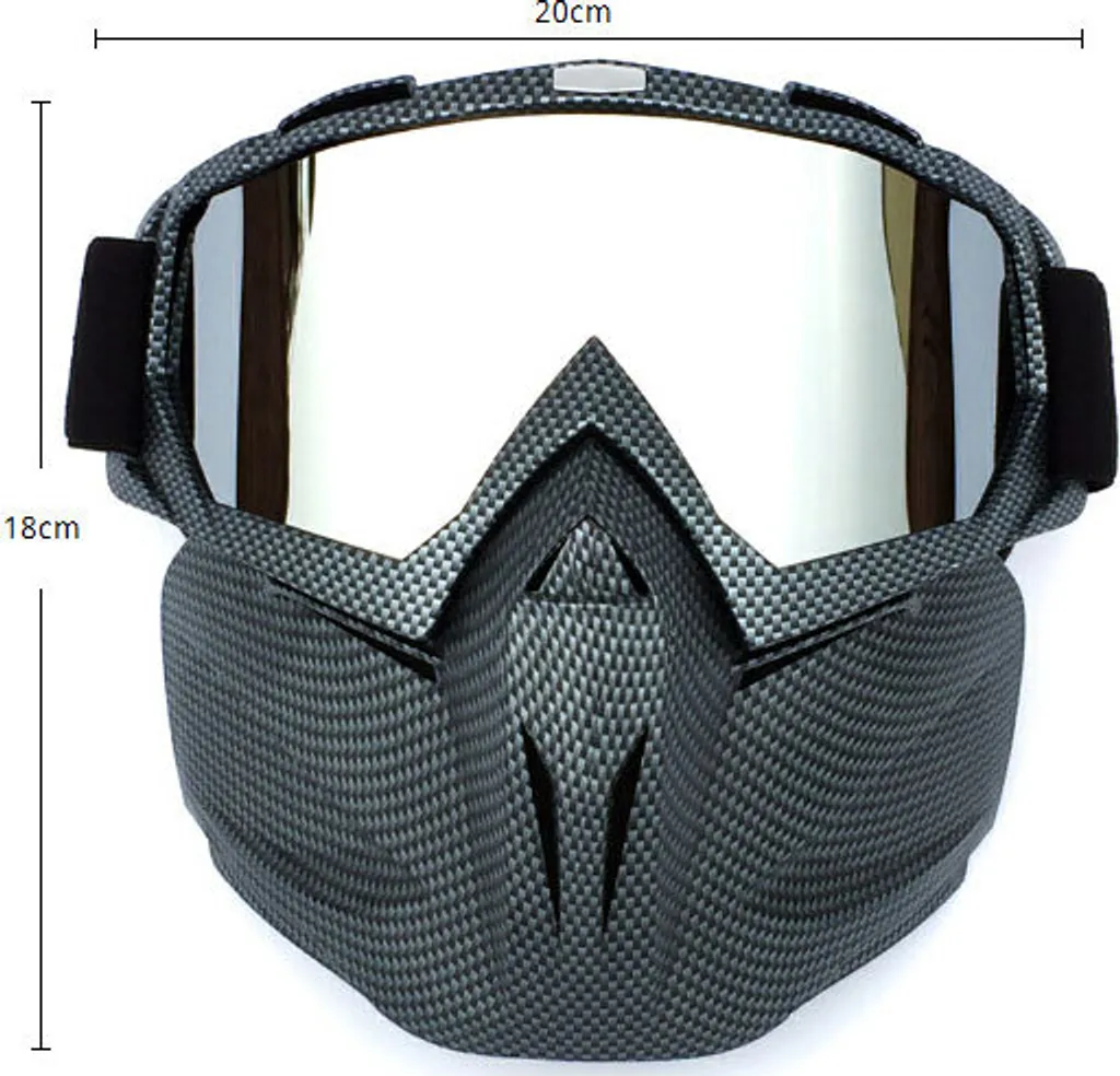 Kit Maschera e Occhiali Moto Retrò - Regalo Biker e Sciatore - 2