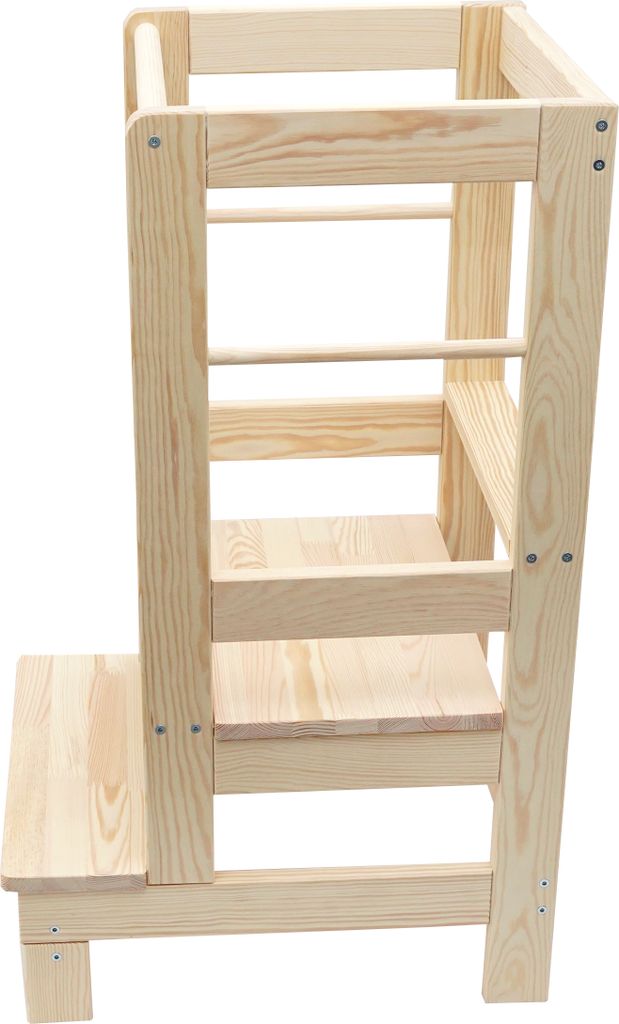 Lernturm Lerntower Tritthocker massives Kiefernholz Produktbild 5