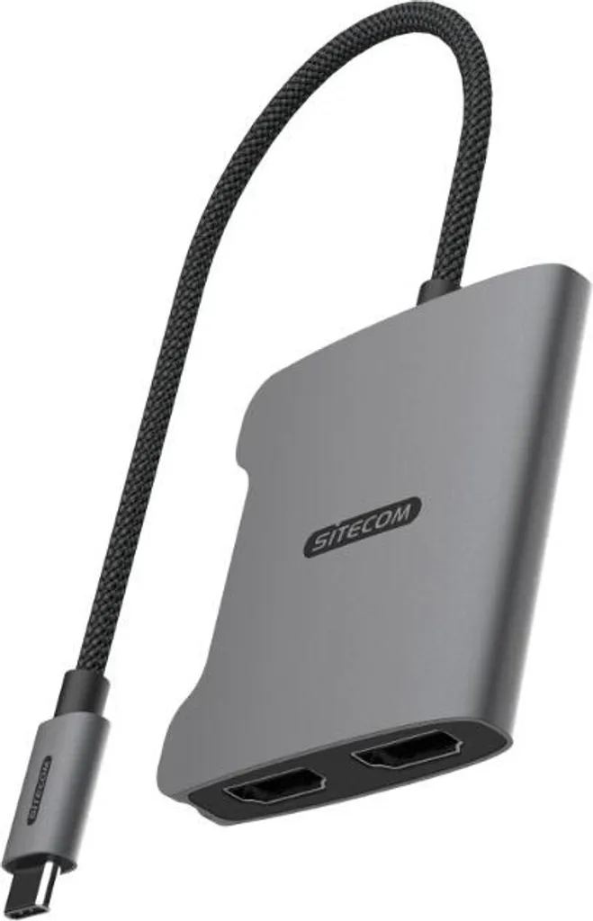 Double adaptateur HDMI pour port USB-C 4K 60Hz et câble de 30 cm noir