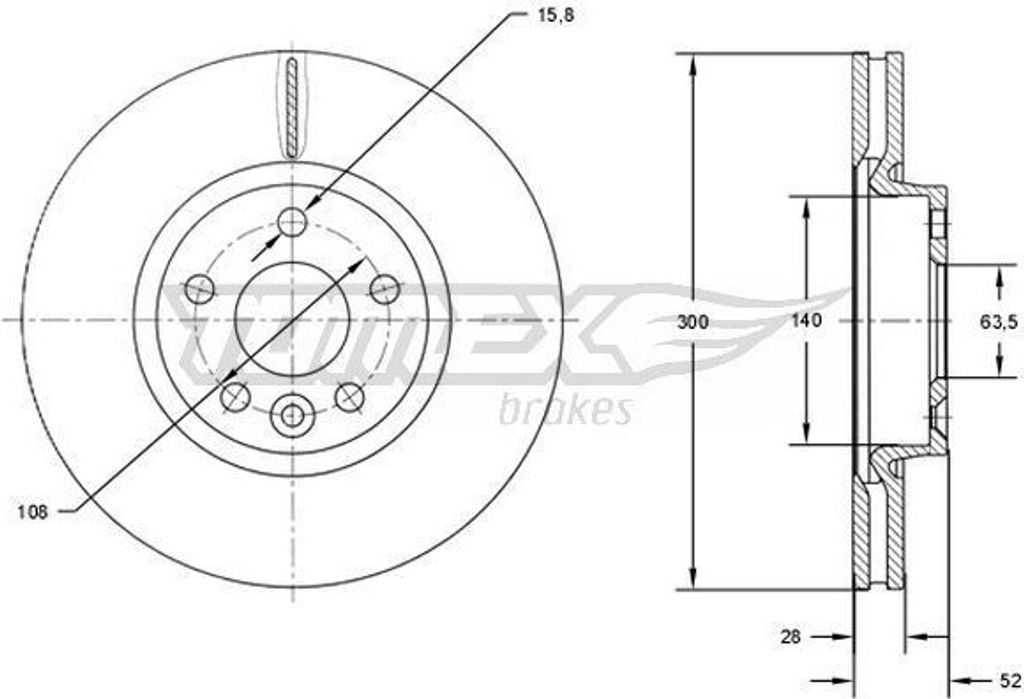 2x TOMEX brakes Bremsscheibe TX 71-56 vorne für FORD S-MAX Produktbild 