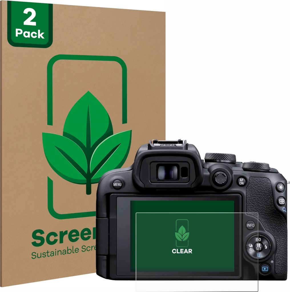 2x ScreenLeaf Schutzfolie für Canon EOS R10 nachhaltiger Displayschutz Display Schutz Folie Klar Transparent
