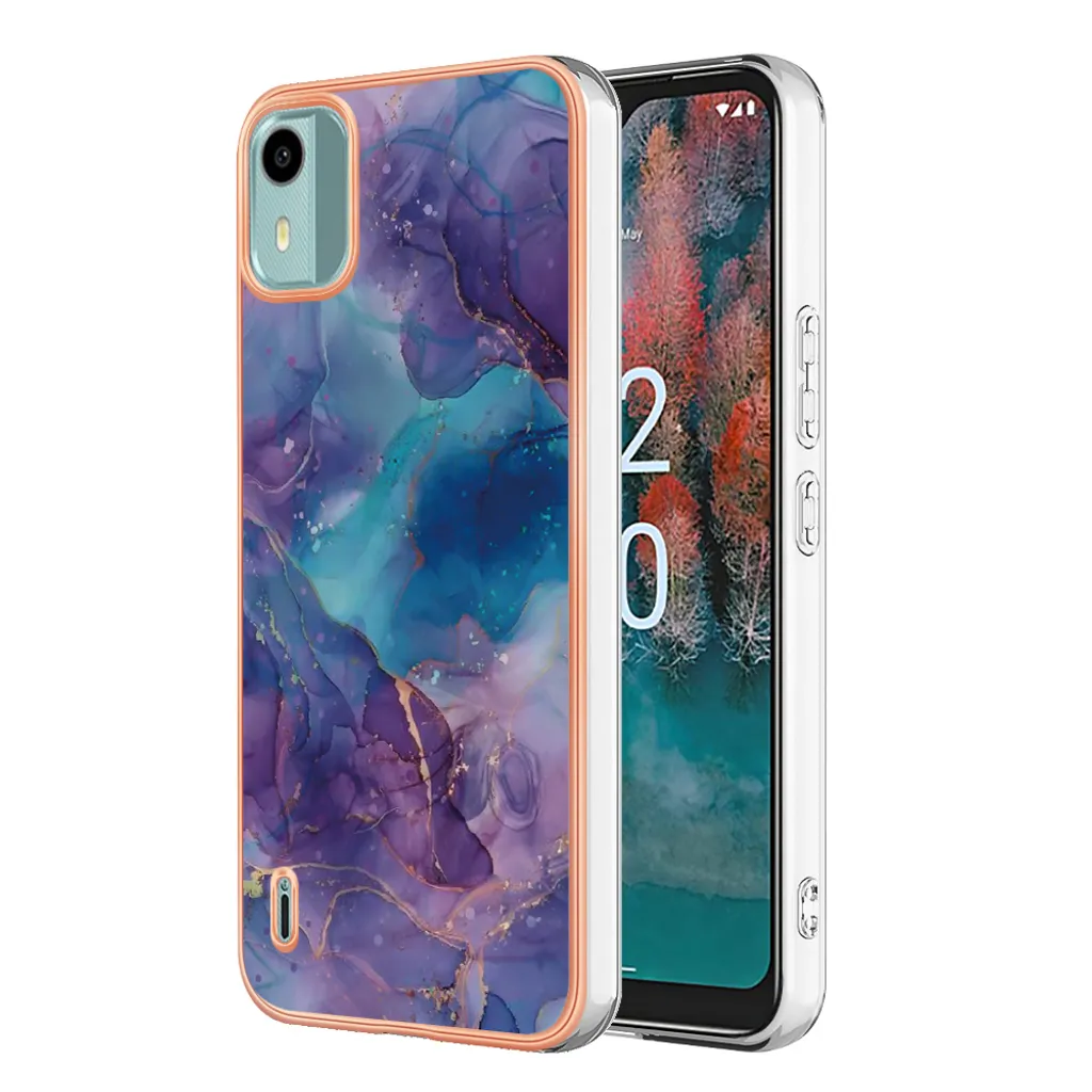 Cover Nokia C12 Antiurto Viola - Silicone TPU Morbido Alta Qualità