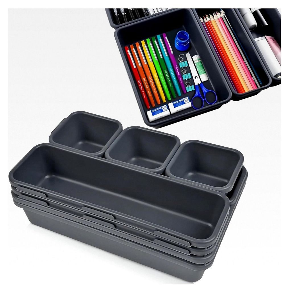 Schubladenorganizer, Dunkelgrau, Organizer für Schubladen, Make-up-Organizer, Badezimmer-Organizer, Schrankorganizer, Schminktisch-Organizer, Ordn...