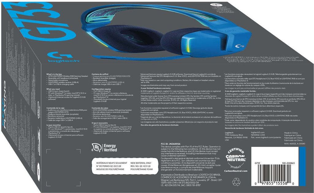 Logitech G G733 Lightspeed blau Produktbild 24