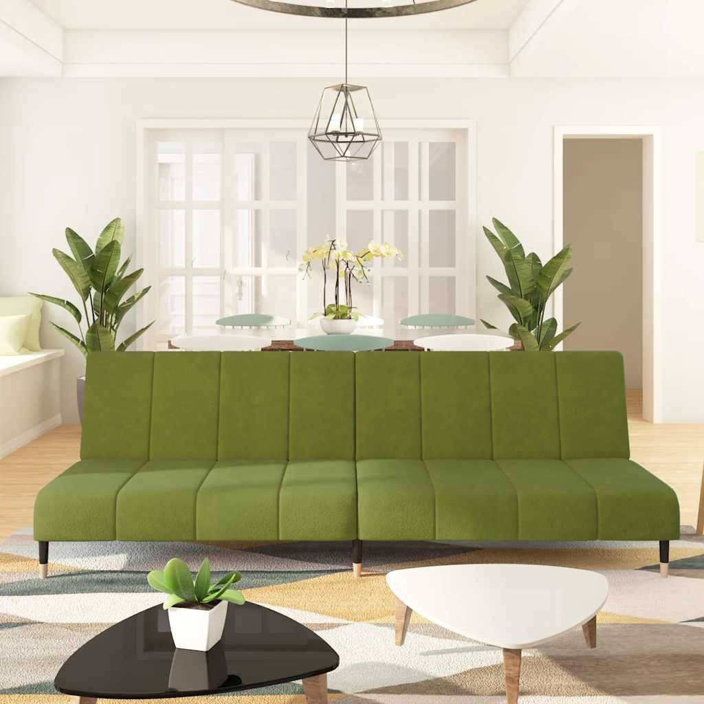 "im Angebot" Schlafsofa 2-Sitzer - Bettsofa - mit schlaffunktion - Hellgrün Samt - Klassische Sofas CC17246