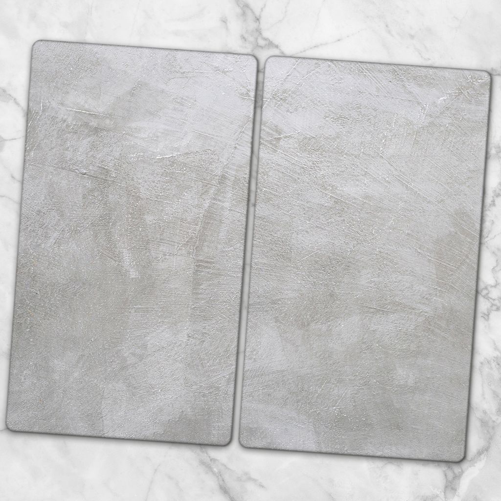 Glas-Herdabdeckplatten Glaskeramikkochfeld-Abdeckung Spritzschutz Glas 2x30x52 cm - Beton Textur