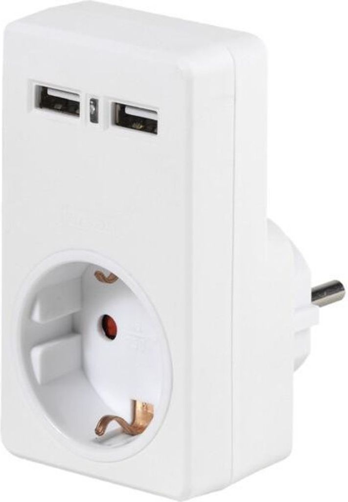 Adaptateur secteur avec 2 prises USB (34422) Image du produit 