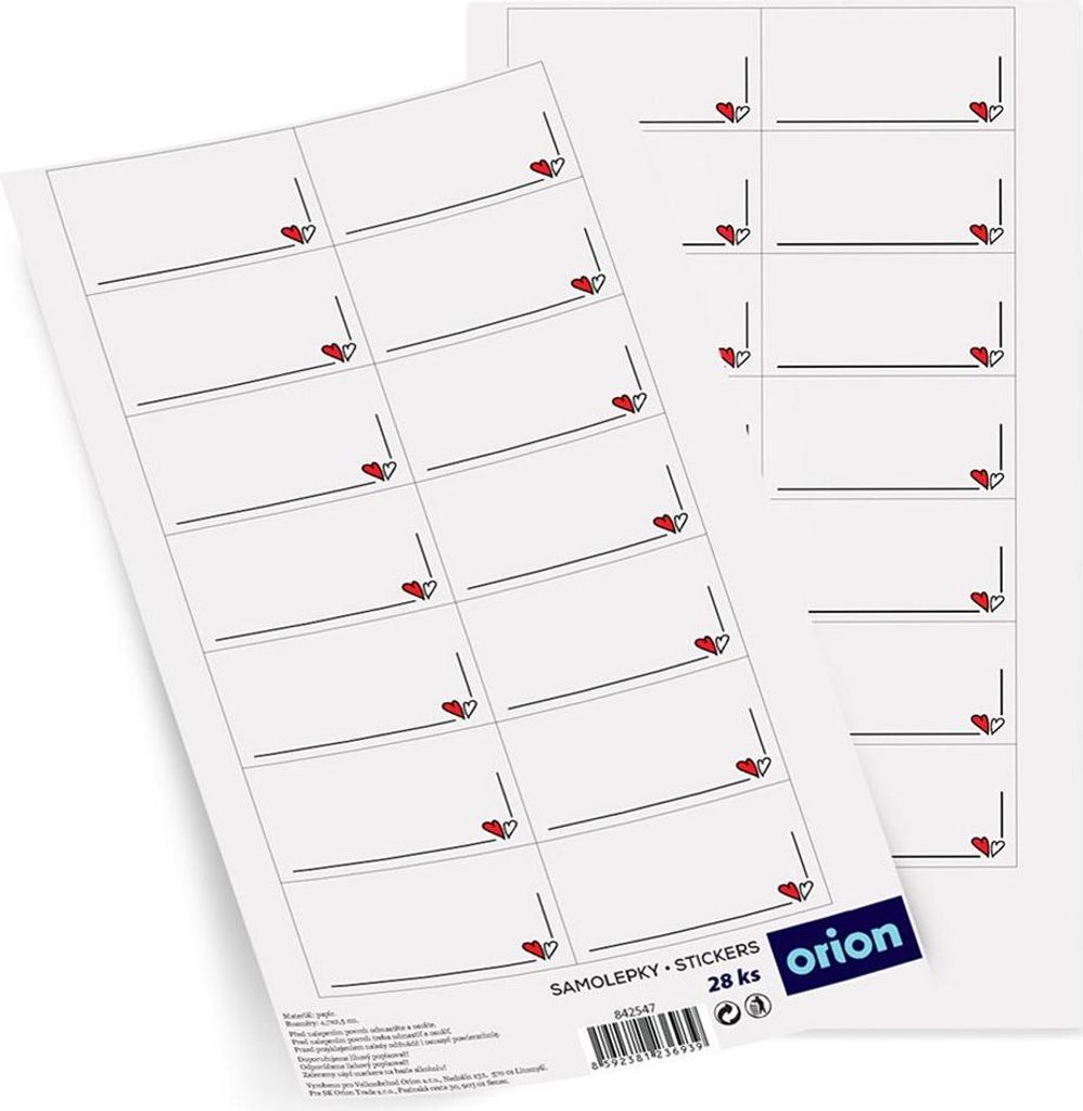 Glasetiketten, Herzform, 28 Stück