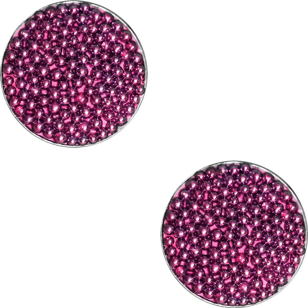Ohrstecker 925er Sterling Silber mit kleinen Kugeln Größe - 4 mm Farbe - Pink