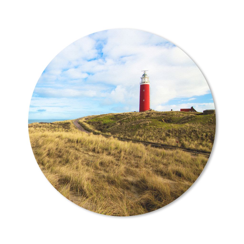 MuchoWow Mauspad Mousepad Strand - Leuchtturm - Wolken 50x50 cm - Mousepads - Maus Mat - Pad - Mausunterlage - Vinyl