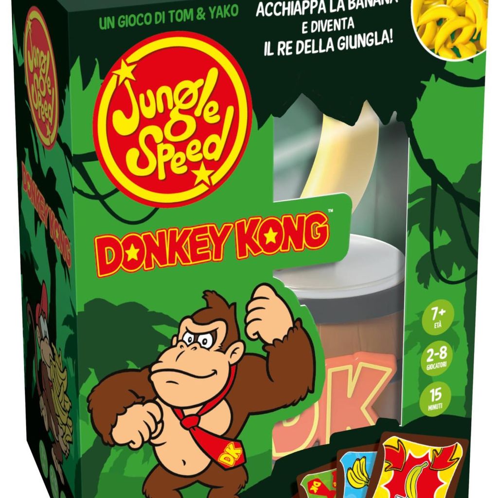 Asmodee Jungle Speed Donkey Kong Eco-Pack, Brettspiel, 2-8 Spieler, 7+ Jahre, Italienische Ausgabe