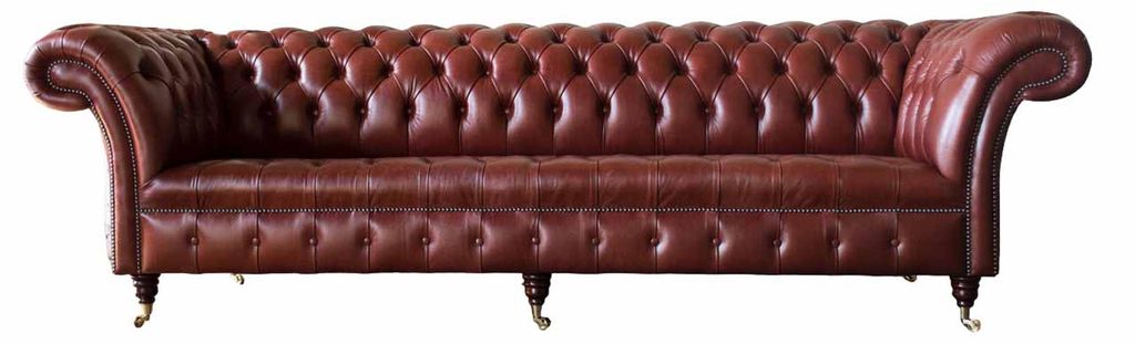 Ledersofa Sofa 4 Sitzer Sofas Design Chesterfield Leder Couch Möbel 245cm