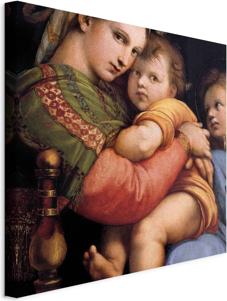 Riproduzione Madonna della Sedia 60x60 - Arte Sacra su Tela TNT