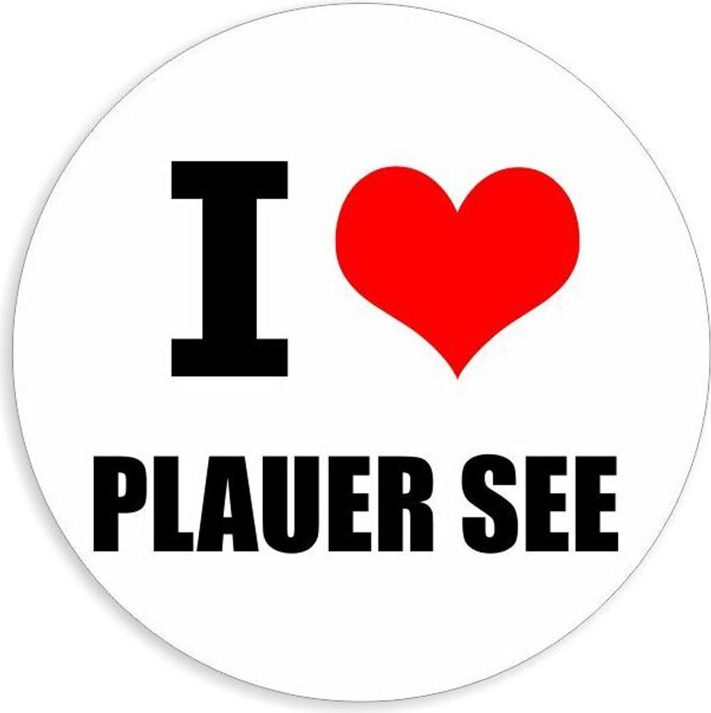 Kiwistar - Autoaufkleber - 8x8 cm - außen klebend - I love Plauer See für Auto, Laptop, Fahrrad, LKW, Motorrad Aufkleber mehrfarbig Sticker Decal