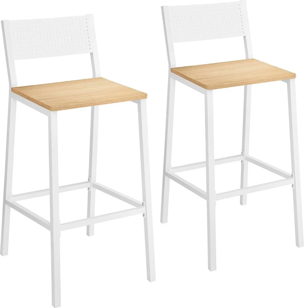 Chaises de bar de style industriel lot de 2 coloris blanc et beige sable
