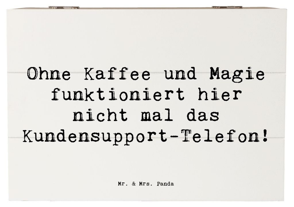 Mr. & Mrs. Panda Geschenkbox Spruch Kundensupport Magie 22 x 15 cm - Weiß - Geschenk, Truhe, Stress, Serviceorientiert, Beruf, geschenkkiste, Hilf...
